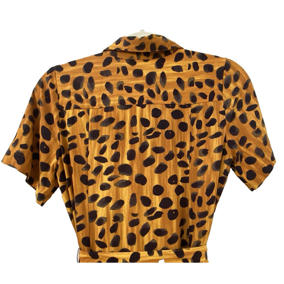 ANTHROPOLOGIE Porridge Vianne Maxi Shirt Dress Cheetah Animal Print Size 2 - Picture 8 of 16